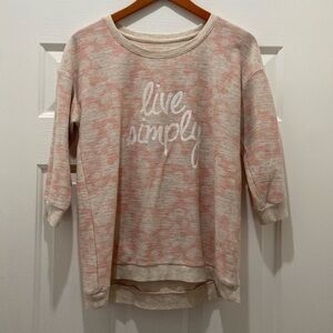 Live Simply 3/4 Sleeve Top, M